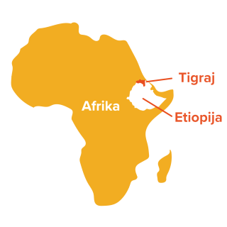 Prikaz afričkog kontinenta, Etiopije i regije Tigre
